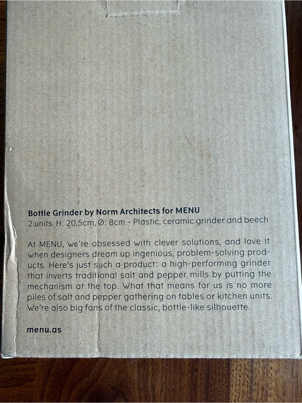 Menu Design/Audo Copenhagen Bottle Grinders w/ Beech Lids - Dk Green